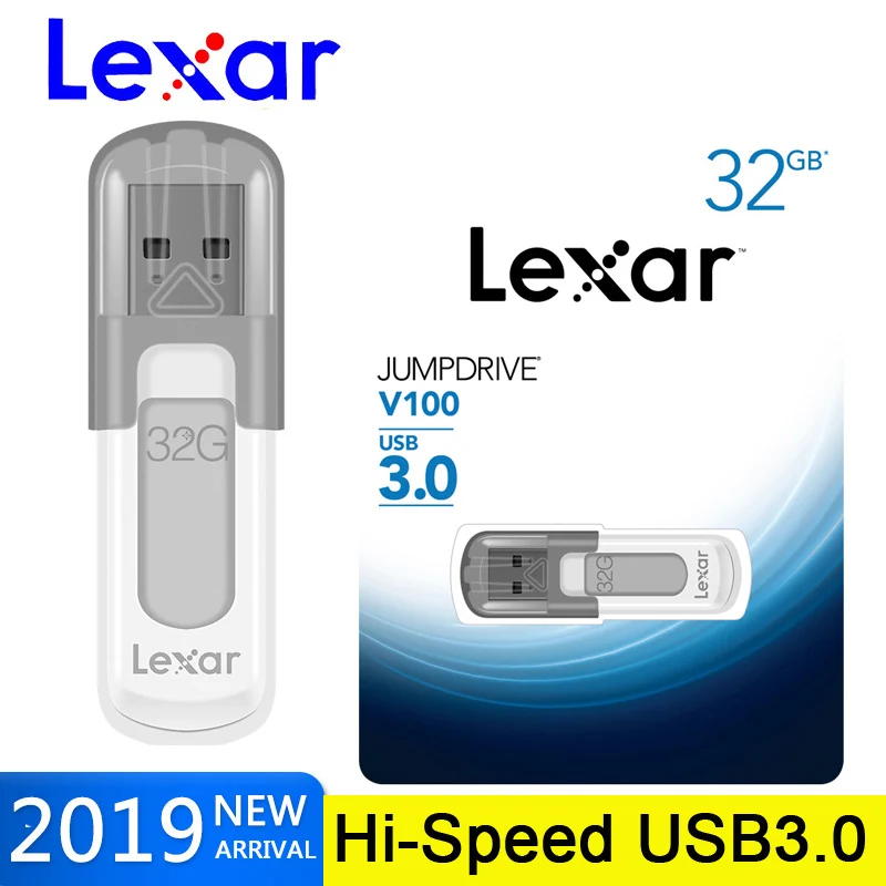 Lexar JumpDrive V100 флеш-накопитель usb 3,0 128 ГБ флеш-накопитель 64 ГБ memoria cle chiavetta usb карта памяти Флешка 32 Гб