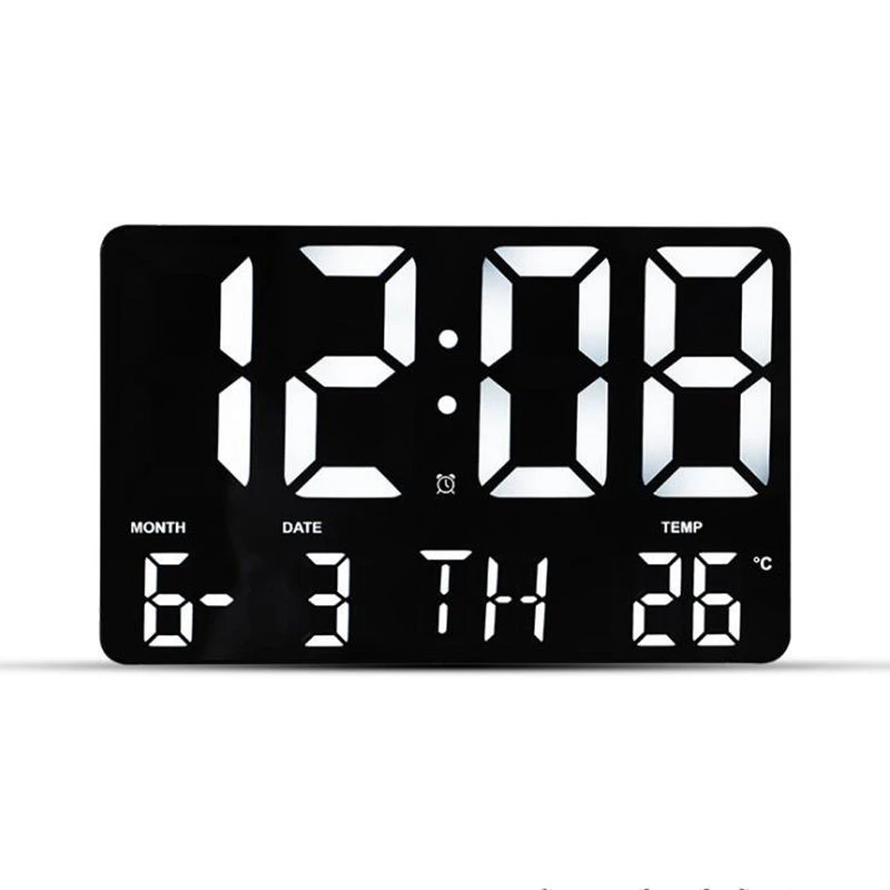 Remote Control  Large Digital Wall Clock Automatic Dimming Temp Date Power Off Memory Table Clock Wall-mounted LED Clocks