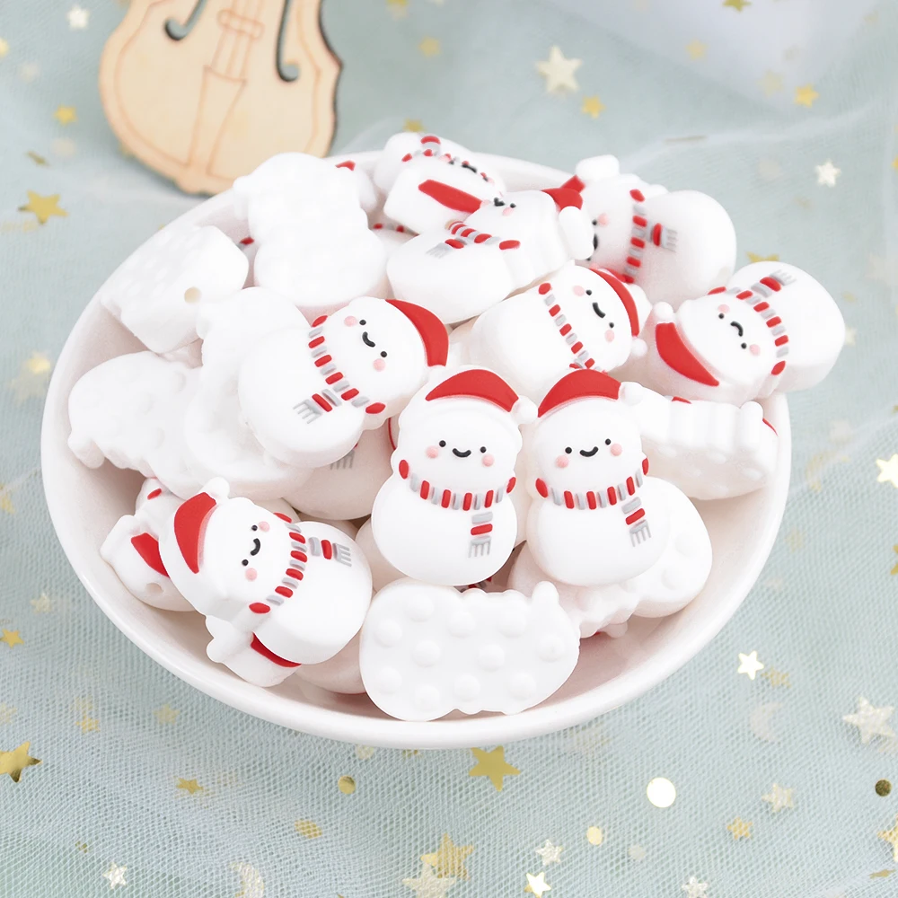 LOFCA 잎 해바라기 귀여운 실리콘 비즈 데이지 음식 등급 잎 Teether BPA-무료  눈사람 장난감 체인 액세서리, 5 피스/10 피스