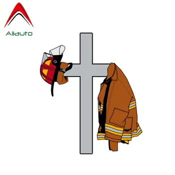 

Aliauto Personality Car Sticker Cross with Firefighter Coat Accessories PVC Decal Waterproof for Ford Focus Lada Mazda,13cm*11cm