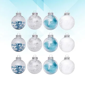 

24Pcs Christmas Tree Hanging Adornment Mesh Transparent 6CM Balls (Transparent)