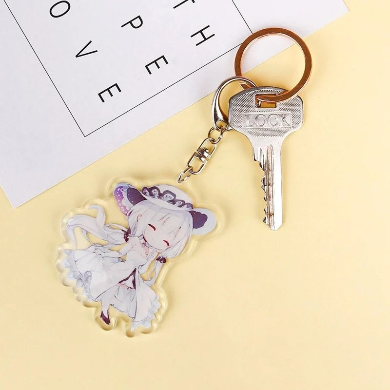 Kawaii Anime Key Chain Azur Lane Enterprise Prinz Eugen Acrylic Keychain keyring Pendant Anime
