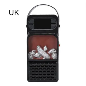 

Small Household Flame Heater 110v Desktop Hot Air Blower Creative Leafless Electric Heating Hot Wind Heater