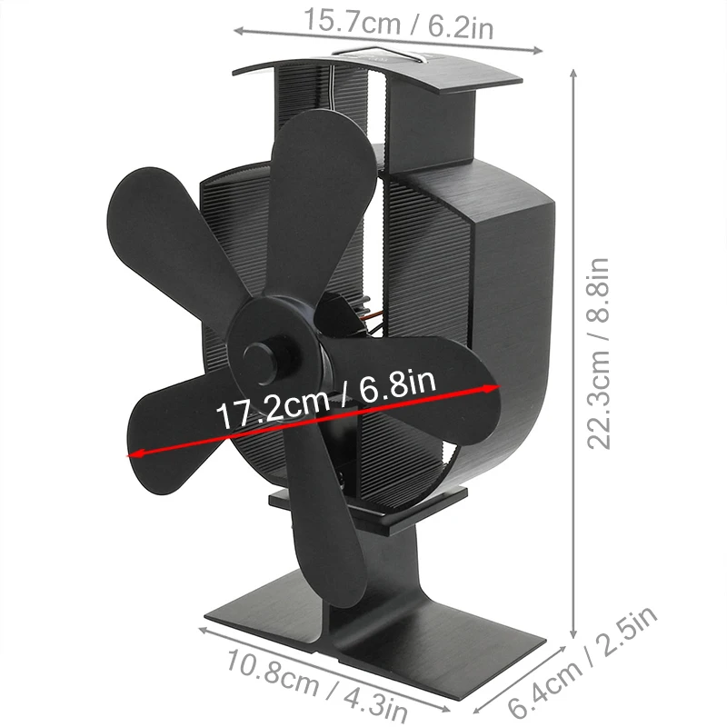 5 лезвий Тепловая Плита Топ вентилятор древесины/бревен горелки/камин экологический вентилятор черный инструмент