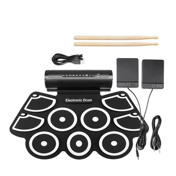 

1PC Hand Roll Up Drum Set Portable Electronic Drum Thickening Silicone Hand Roll Drum Simulation Electronic Drum for Child