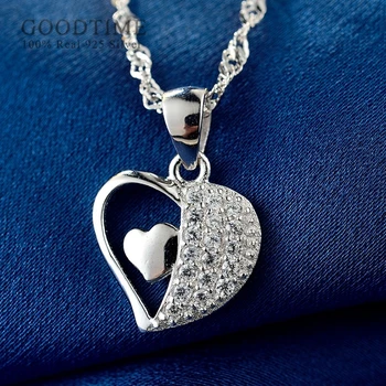 

Fashion Women Rhinestone Pendant 925 Sterling Silver Necklace Jewelry Accessories Anniversary Gift For Bride Wedding Party