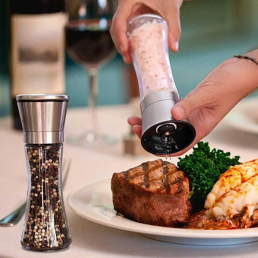 Stainless Steel Salt and Pepper Grinder Mill Adjustable Spice Salt and Pepper Mill Kitchen Cooking Tools