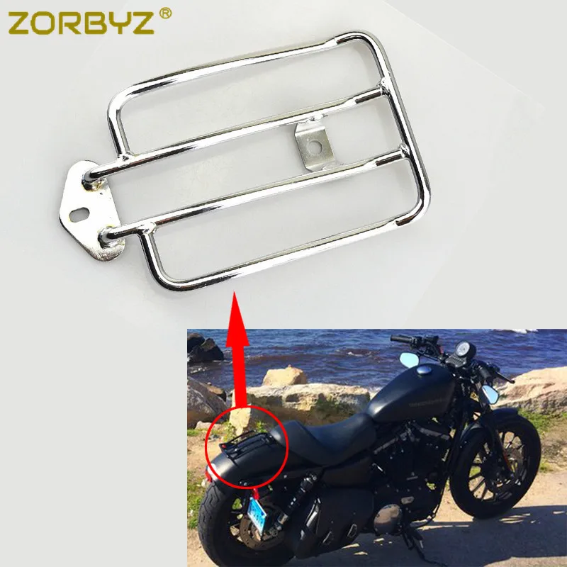 ZORBYZ Motorcycle Chrome Rear Fender Luggage Rack Carrier Solo Seat For Harley Sportster XL883 1200 2004-