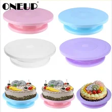 ONEUP креативный DIY виниловый стол для торта, противоскользящий пластиковый поддон, инструменты, круглая подставка для торта, украшения выпечки, поворотный стол для кухни
