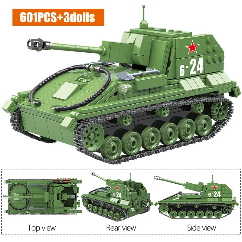 Военные строительные блоки WW2 Marder 3 светильник для солдат боевик фигурки игрушки