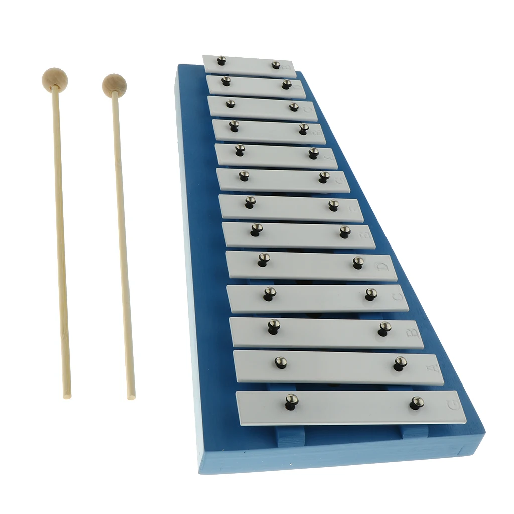 Изысканный 15 нот ксилофон алюминиевая пластина с молотками Glockenspiel ручной стук ударный инструмент