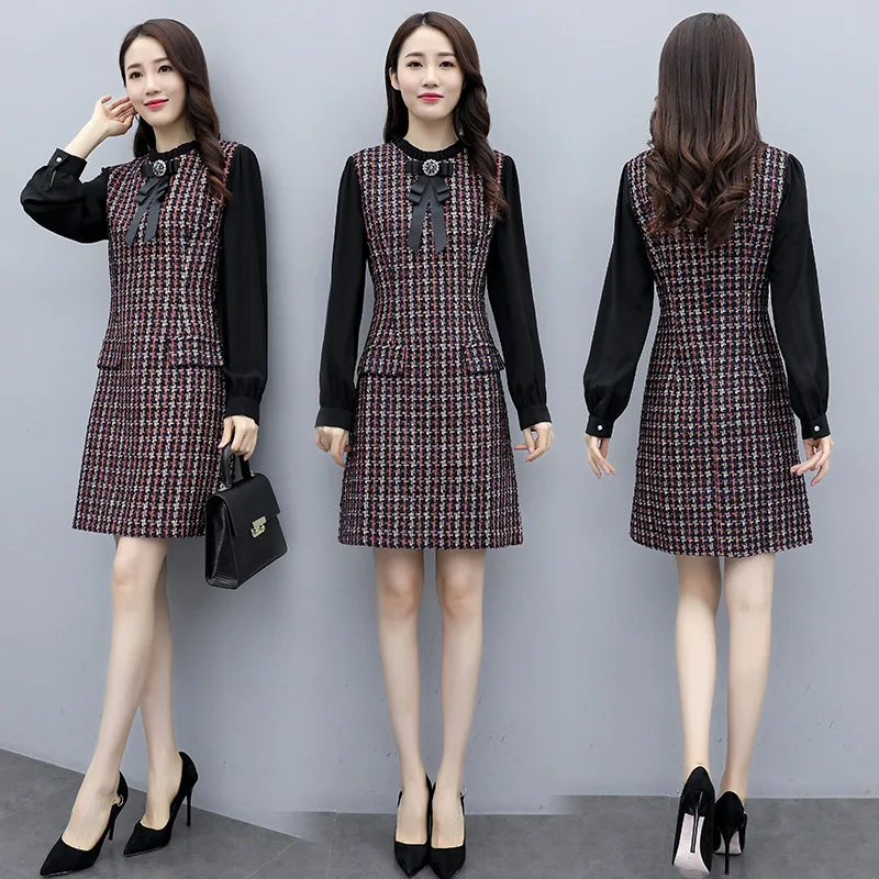 

2020 New Style WOMEN'S Dress Spring Graceful Vintage Underwear Autumn And Winter Base New Year Short French Dress