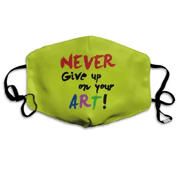 

Never Give Up On Art Washable Reusable Mask, Cotton Anti Dust Half Face Mouth Mask For Kids Teens Men Women With Adjustable