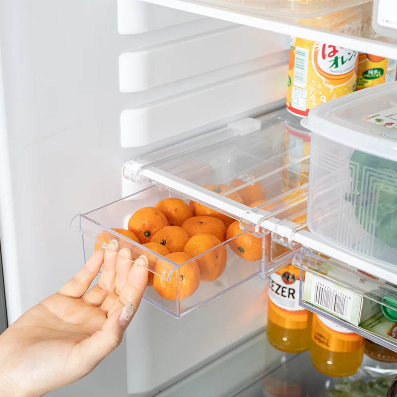 

Plastic 2PCS Fridge Storage Rack Refrigerator Shelf for Storage Fridge Organizer Food Preservation Drawer Partition Container