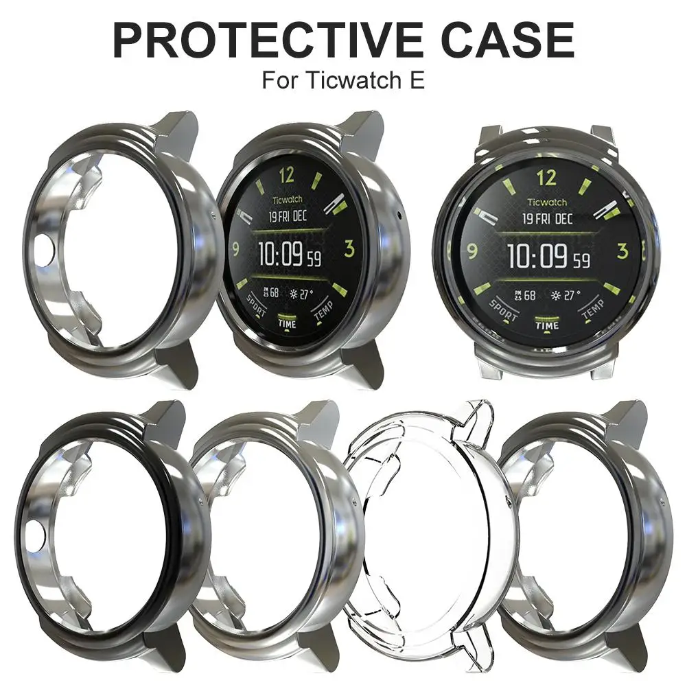 

Smart Watch Protector Case Soft TPU Plated Protector Rugged Cover All-Around Protector Cover Bumper Scratch-Proof For Ticwatch E