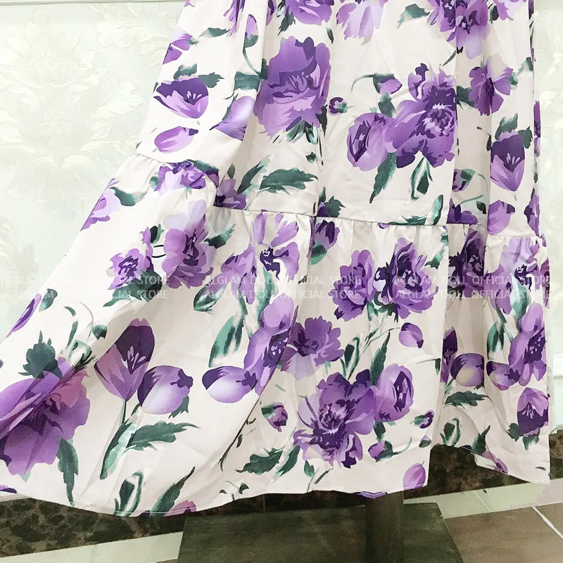 Летнее платье с рукавом три четверти и принтом Vestidos женское платье с v-образным вырезом и высокой талией до середины икры свободное повседневное праздничное платье
