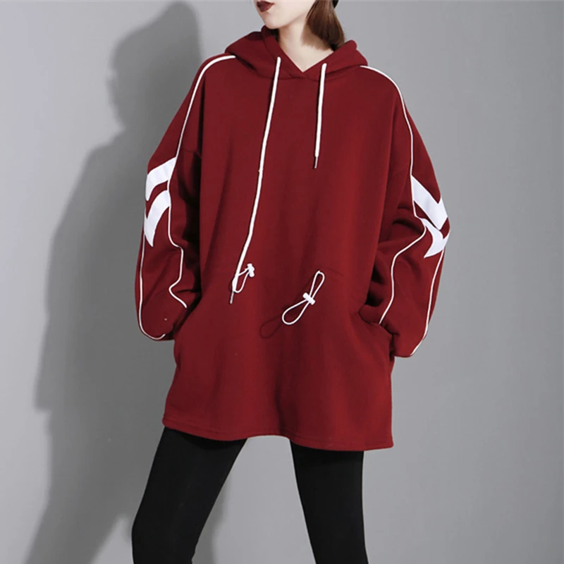 TWOTWINSTYLE повседневное шнурок хит цвет Женские кофты с капюшоном воротник фонарь