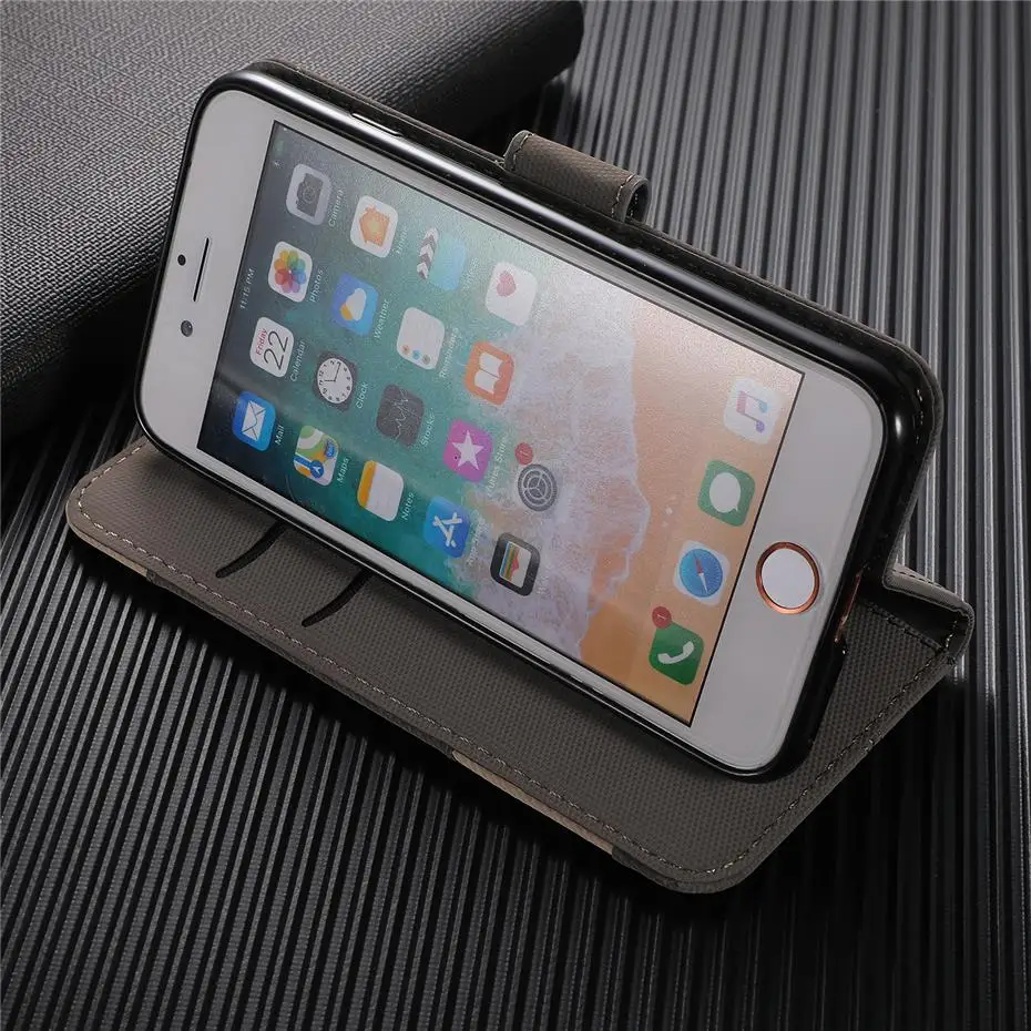 Роскошный чехол-бумажник с откидной крышкой для iPhone 7 8 Plus XR X XS Max 6s чехол для iPhone 7 Case Capa Fundas