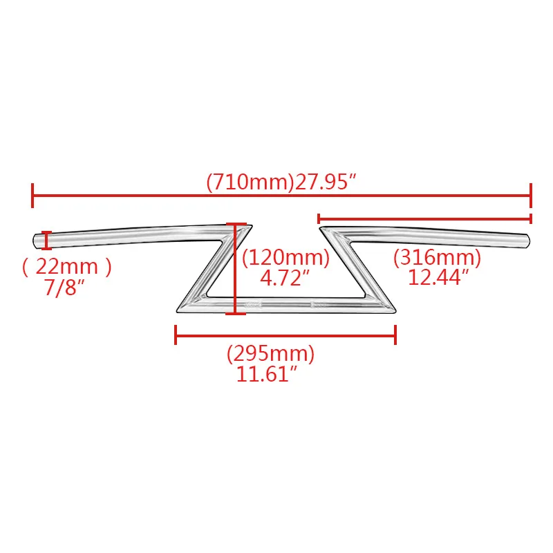 7/" Z Bars руль подходит для Harley Sportster Cruiser XL 883 1200 на заказ 22 мм руль Z-Bar универсальный для Yamaha Triumph