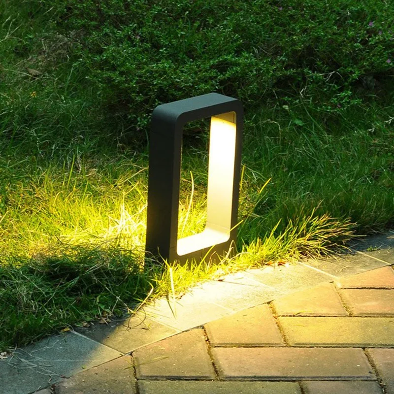 Светодиодный светильник-столбик для ландшафтного сада, двора, квадратный наружный светильник, 30 см, светодиодный светильник, декоративная лампа для освещения газона, теплый L