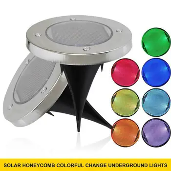 

1 PC LED Solar Underground Light Colorful Gradient Light Outdoor Garden Landscape Lamp