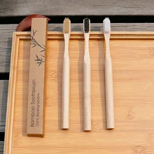 Новое поступление мягкая щетина бамбуковая зубная щетка es экологичный уход за полостью рта дорожная зубная щетка из натурального бамбука
