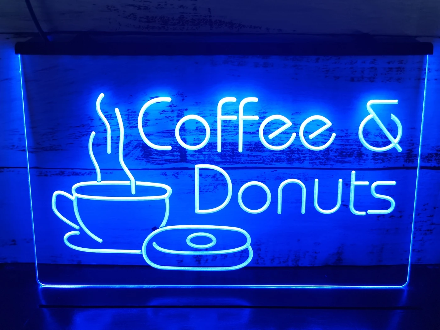 110010 OPEN Donuts Cafe Shop Bread Hot Coffee Display LED Light Sign 