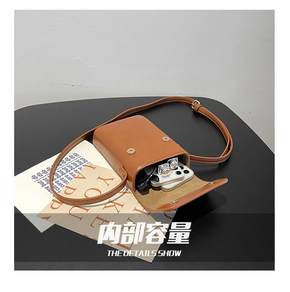 2021 Flap Crossbody Bags Women Mini PU Leather Shoulder Purses and Handbags for Girls Ladies Phone Simple Solid Designer Bag