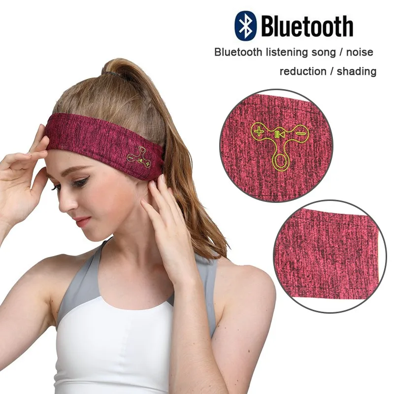 Bluetooth музыка оголовье эластичный дышащий Музыка динамик наушники Спорт на открытом воздухе головные уборы унисекс