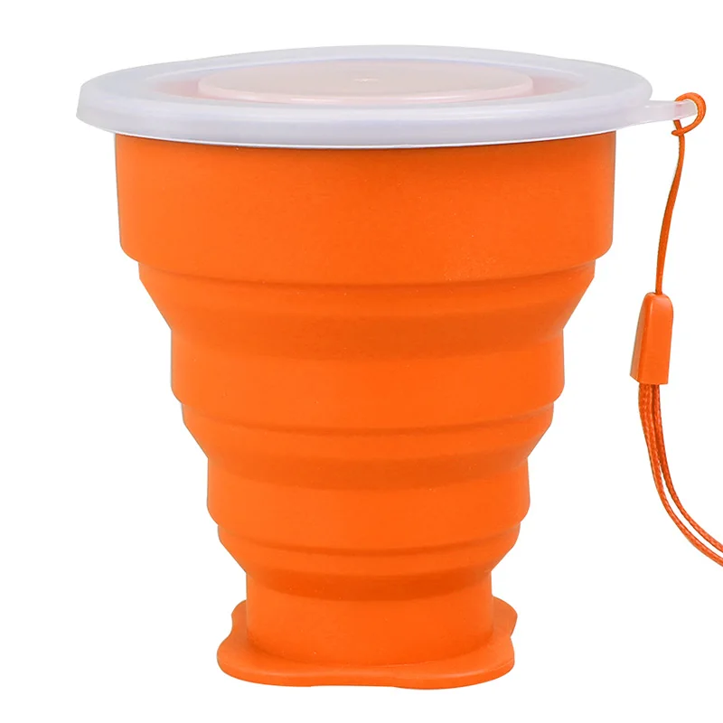 Orange Открытый путешествия силиконовый выдвижной складной tumblerful телескопический складной бутылка для воды JAN88 - Цвет: Orange