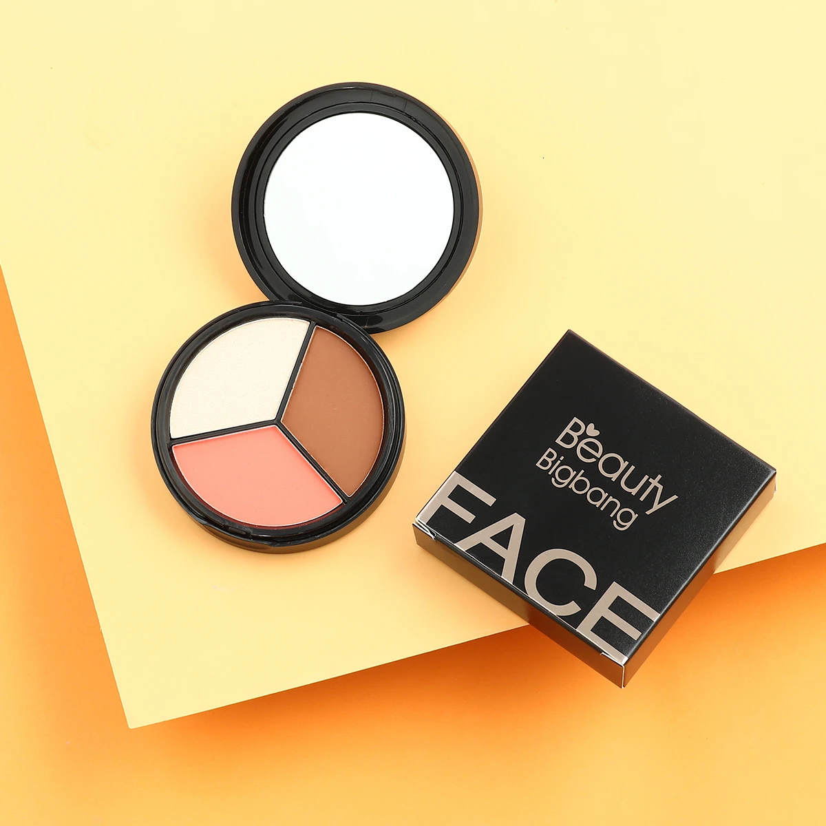 

BeautyBigBang 3 Colors Face Powder Highlighters Iluminador Bronzer Makeup Pink Brown Shimmer Bronzer Maquillaje Palette Contour