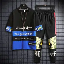 11 Styles Men's Sets Hip hop Clothes Streetwear Summer Outfit Male T-shirt and Pant Two Pieces Hip-hop Set Casual Plus Size 3XL