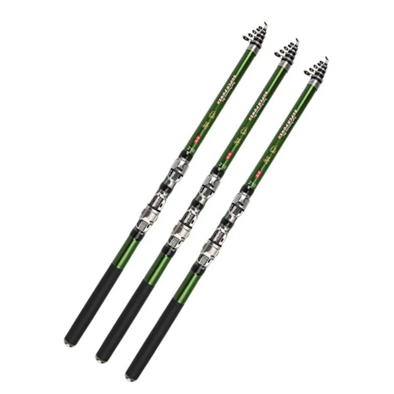 

1.8/2.1/2.4/2.7/3.0m Portable Sea Fishing Rod Pole Glass Fiber Hard Telescopic Spinning Reel Fishing Tackle New 2020 New
