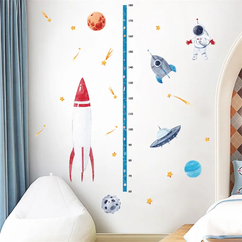  Space Rocket Height Sticker Children's Room Kindergarten Classroom Decoration Background Wall Kids  - 4000053057327