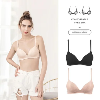 

Thin Bra Solid Girls Bra Push Up Underwear for Women Lingerie Female Intimates Seamless Brallete Bracier De Mujer Three Quarters