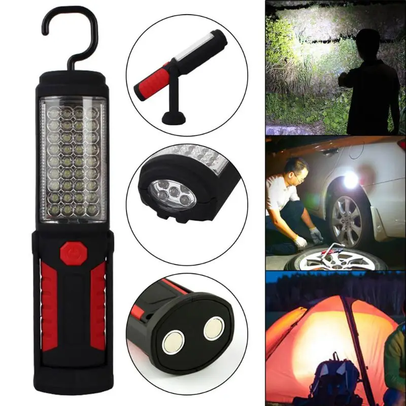 COB LED Inspection Lamp Work Light Battery-Operated Flexible Flashlight With Magnetic Base For Outdoor Camping Emergency E65B