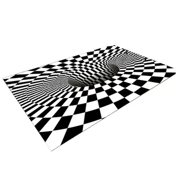 

3D Geometric Optical Illusion Non-slip Rug Anti-skid Rug Floor Mat for Dining Room Bedroom Living Room Home Decor