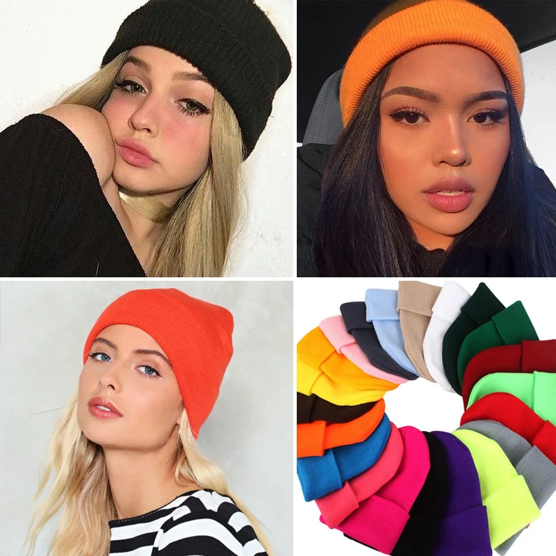 

2019 Winter Hats for Women Men New Beanies Knitted Solid Cool Hat Girls Autumn Female Beanie Caps Warmer Bonnet Casual Cap