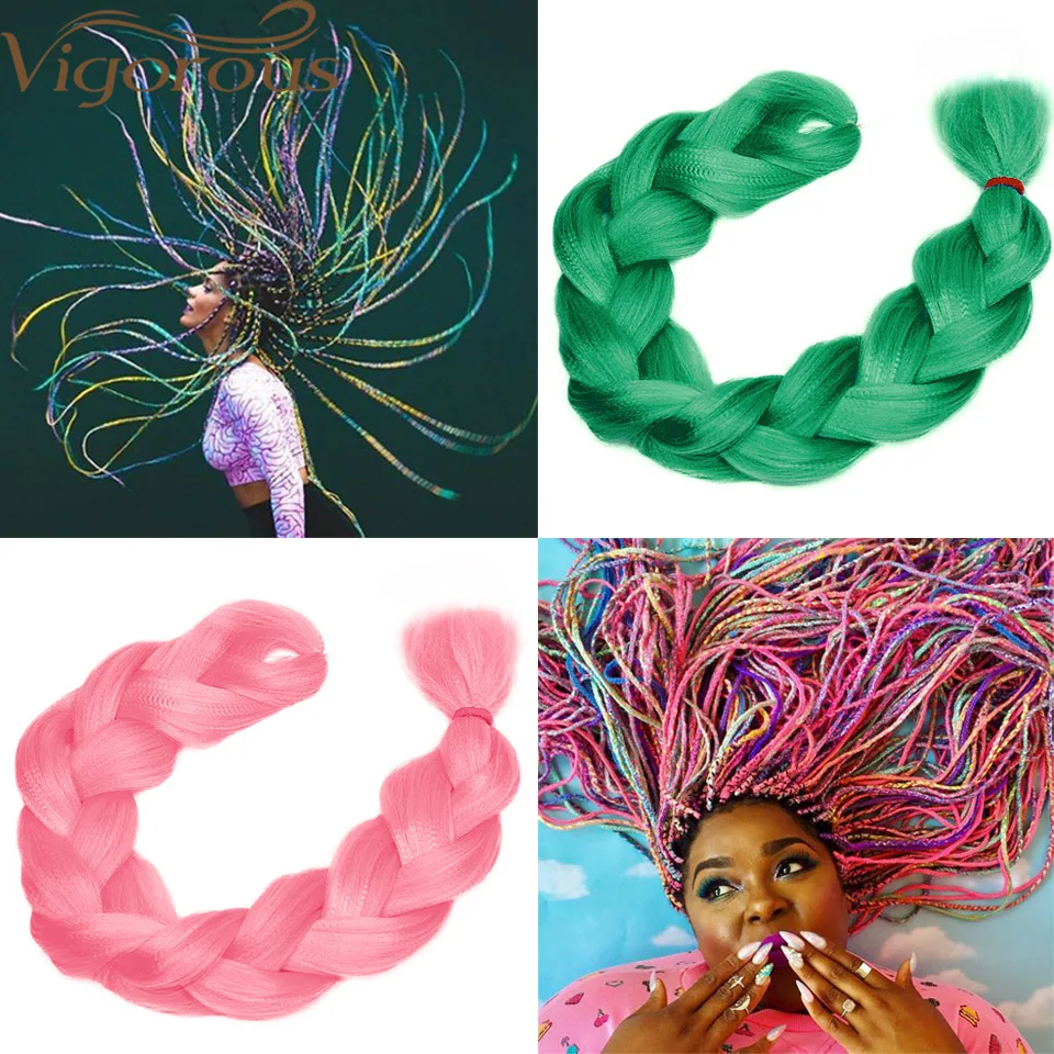 

Vigorous Colored Long Jumbo Braid Hairpiece 82 Inches 165g/Pack Synthtic Extension Hair Heat Resistance Party for Women
