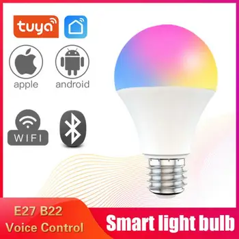 

Voice Control 9W RGBCW Smart Light Bulb Dimmable E27 B22 LED Lamp AC 110V 220V Work With Alexa Google Assistant LED Bulbs