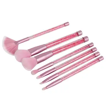 

7 Pcs Glitter Face Powder Make Up Brush with Handle Crystal Shiny Cosmetic Foundation Brushes Diamond Eyeshadow Brush Set