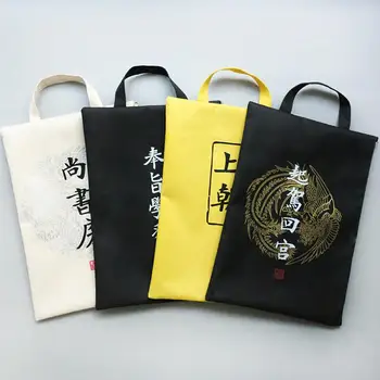 

Chinese Text Print Funny Tote Papers Pouch A4 Zipper File Bag Folder Briefcase