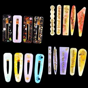 

7Pcs Handmade Barrettes Silicone Epoxy Resin Molds Hair Pins Jewelry Casting Mold Hair Clip Silicone Molds Jewelry Tools