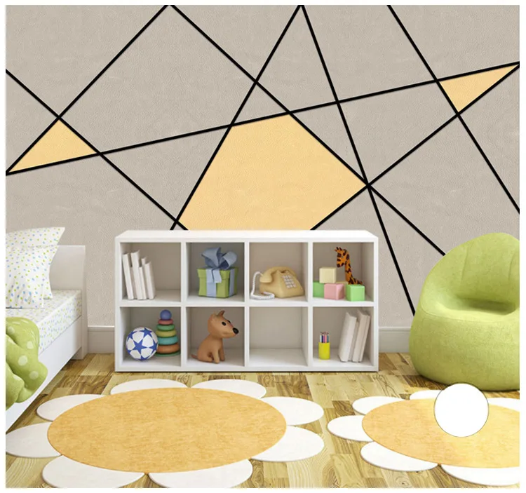 

Northern European-Style 3D Geometric Pattern Simple Wallpaper Stereo Line Television Sofa Background Wallpaper Customizable Seam