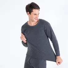 Зимние длинные толстые мужские комплекты термобелья, сохраняющие тепло для русской Канады и европейских мужчин, осенне-зимнее нижнее белье с круглым вырезом