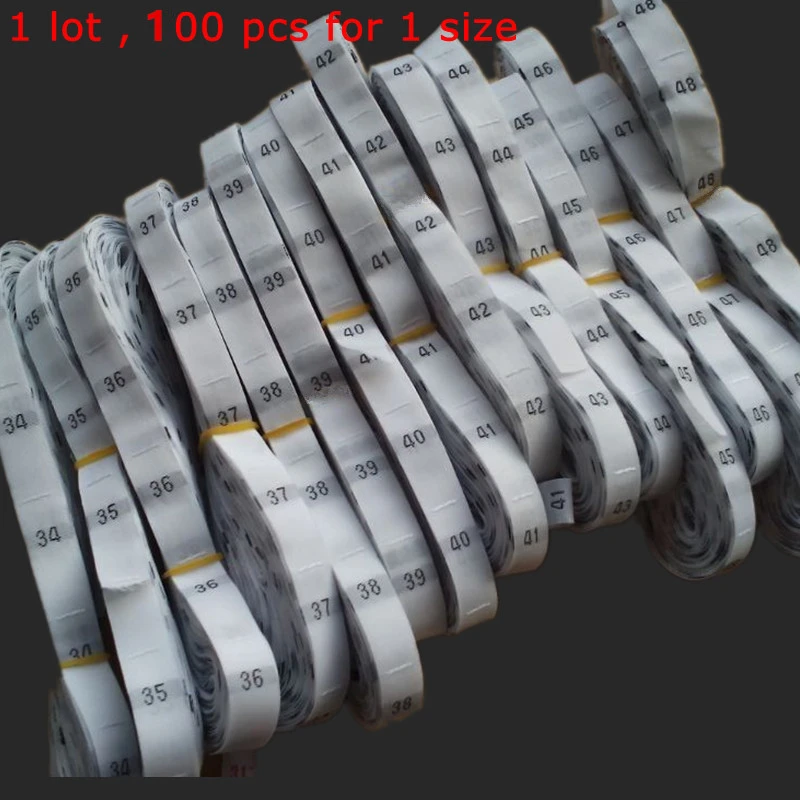 100個白ナンバー服ネックポリエステル用のサイズのラベルシャツ34 35 36 37 38 39 40 41 42 43 44 45 46 47 48 50 52 54 56 58 60 Size Labels Label Sizeclothing Label Sizes Aliexpress
