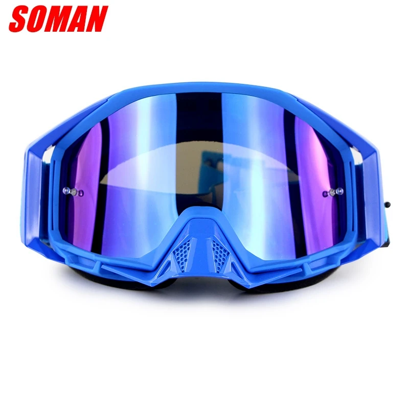 Очки для мотокросса по пересеченной местности Gafas Mx Lunette Flamme Atv Googles Dirt Bike Occhiali Moto Lunette Ski Antiparras очки для квадроцикла - Цвет: Blue