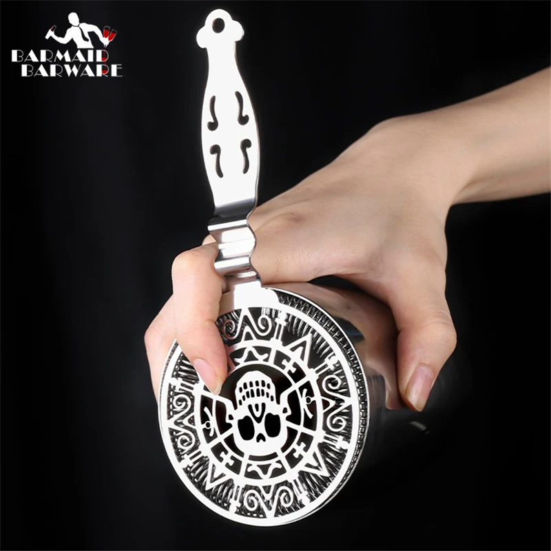 Skull And Mechanical Watch Bar Strainer Sprung Cocktail Strainer In Acciaio Inossidabile Deluxe Strainer Bar Tools