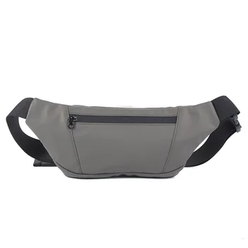 

FGOIBALL New mobile phone bag solid color frosted men's chest bag PU leather black sports fashion outdoor waist bag running