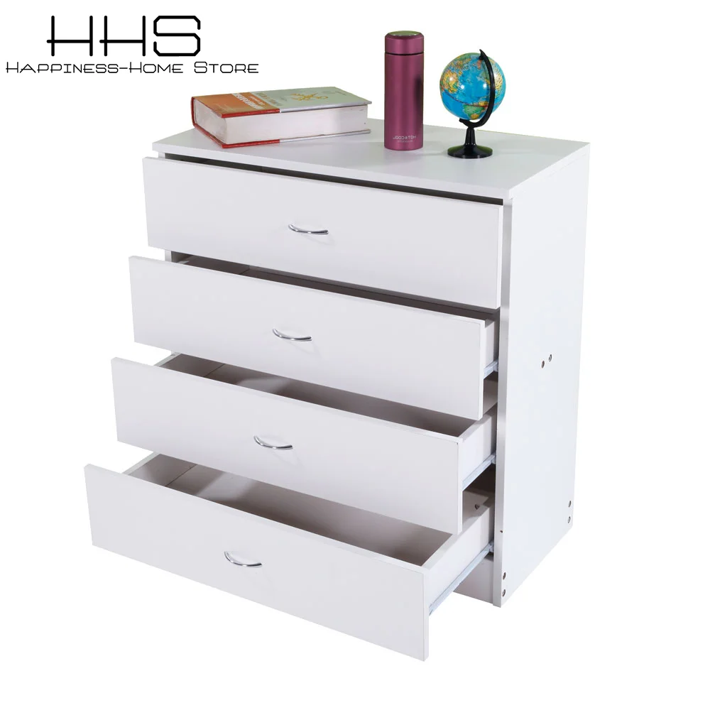 

1Pcs Modern Simple Style White 4-Drawer Wood Dresser Nightstand Bedroom Furniture Dressing Table drawer Mini Bedside Table